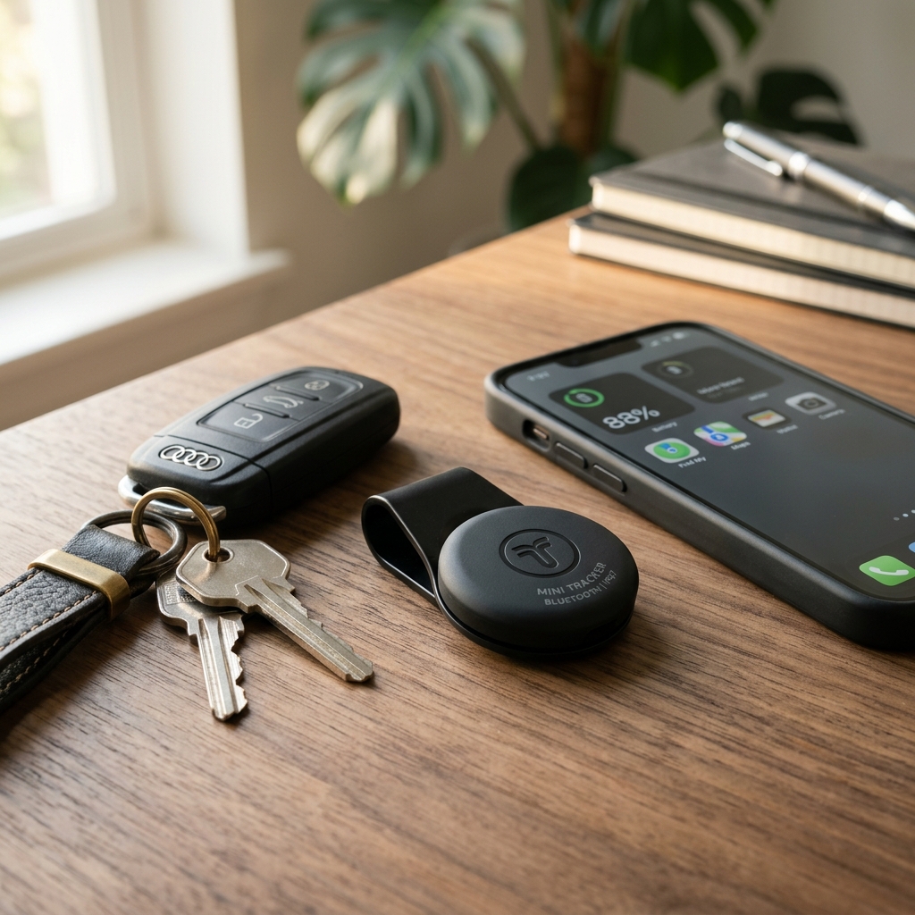 HyperShield Universal Tracker auf einem Schreibtisch